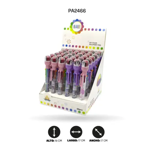 [PA2466] BOLIGRAFO 6 COLORES QM-916 CON SELLO [PAC4583]
