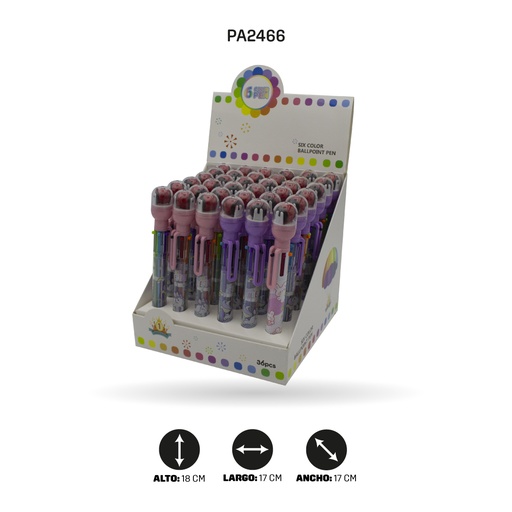 [PA2466] BOLIGRAFO 6 COLORES QM-916 CON SELLO [PAC4583]