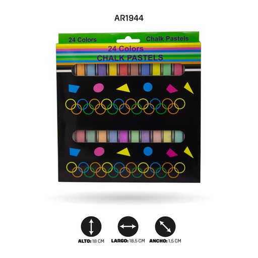 [AR1944] TIZA CHALK PASTEL X24 COLORES SP-24 [PAC4844]