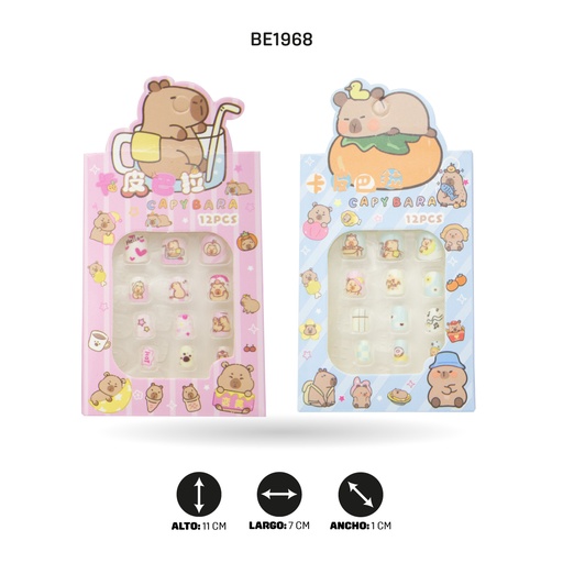 [BE1968] UÑAS STICKER FIGURA CAPYBARA [PAC5839]