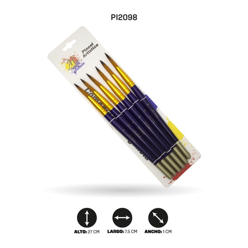 [PI2098] PINCEL AHROYAL REDONDO N°14 X6 AH333-14 [PAC4342]