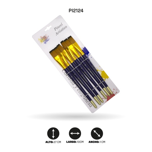 [PI2124] PINCEL AHROYAL PLANO N°14 X6  [PAC4336]