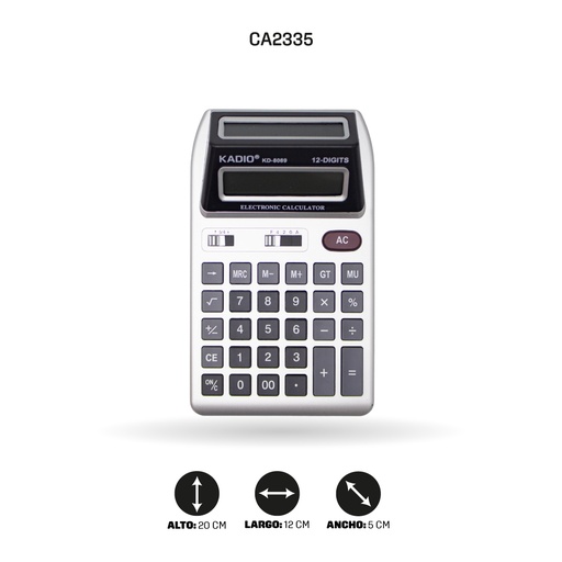 [CA2335] CALCULADORA KADIO 12 DIGITOS  KD-8089 [PAC5360]