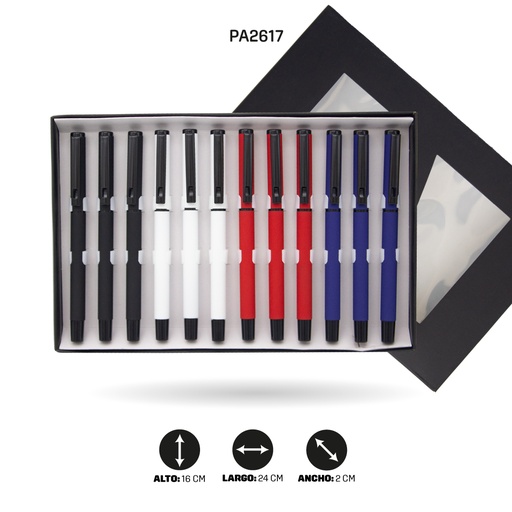 [PA2617] BOLIGRAFO 201 MATE 4 COLORES METALICO CON DETALLES NEGRO   [PAC5234]