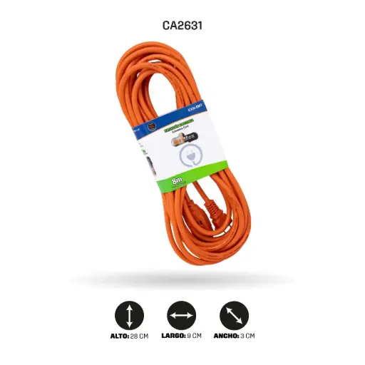 [CA2631] EXTENSIÓN ELÉCTRICA NARANJA 8 m [EXN-8MT]