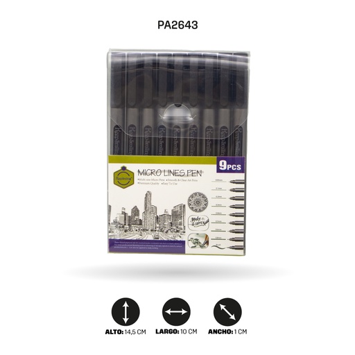 [PA2643] BOLIGRAFO MICROPUNTA 9 UND 0.05 HASTA 0.8 [PAC4845]