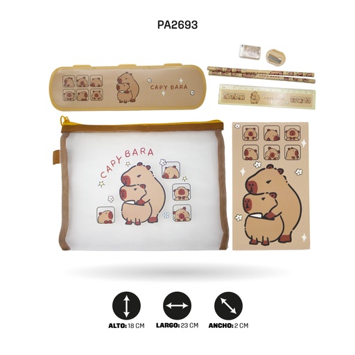 [PA2693] CARTUCHERA Y JUEGO DE ESTUCHE CAPYBARA 3388 [PAC5797]