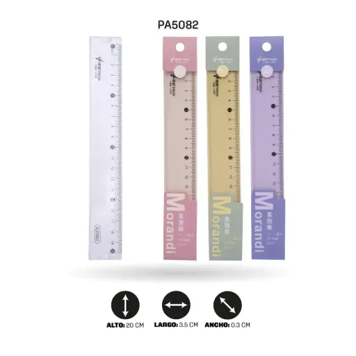 [PA5082] REGLA SILICONADA ESTAMPADA  TY-1096 20CM [PAC6425]